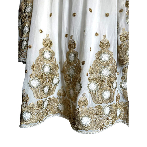 NWT Endless Rose White and Gold OFF SHOULDER Dress SZ XS - Picture 6 of 8